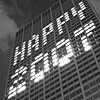 CNA Plaza - "Happy 2007" window message